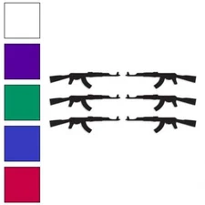 Set of 6 AK47 Gun, Vinyl Decal Sticker, Multiple Colors & Sizes #2975