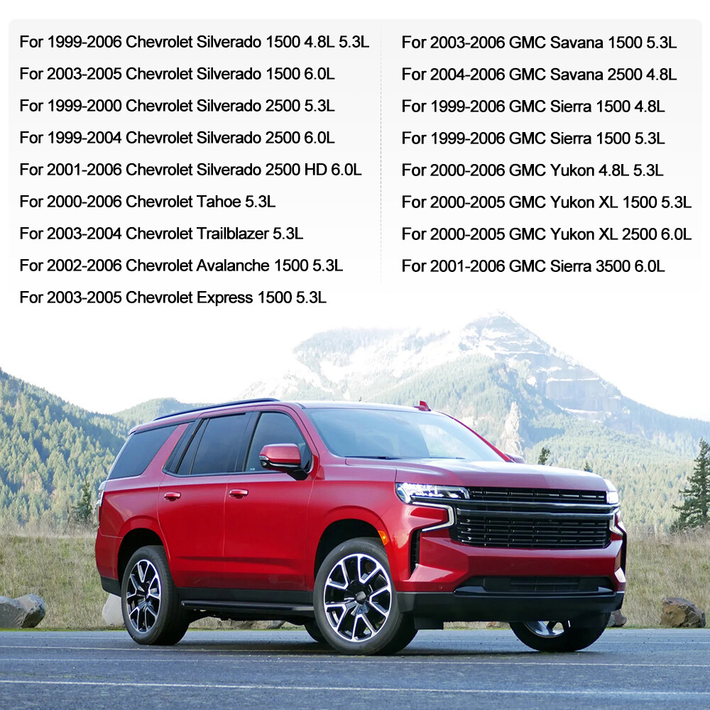 8x Round Ignition Coil & Wires & 8 Spark Plug for Chevy GMC 4.8L 5.3L 6.0L UF262