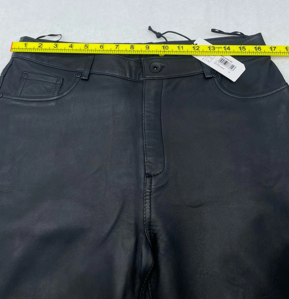 Superdry Astrid Leather Pant Trousers Black Womens XL UK 16 New with Defect - Изображение 4 из 4