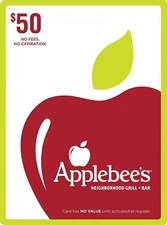 Applebee s Gift Card $50 Physical Card, Free Shipping