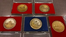 Set of 4 Space Shuttle Columbia & 1 Challenger Commemorative Medallion Coins