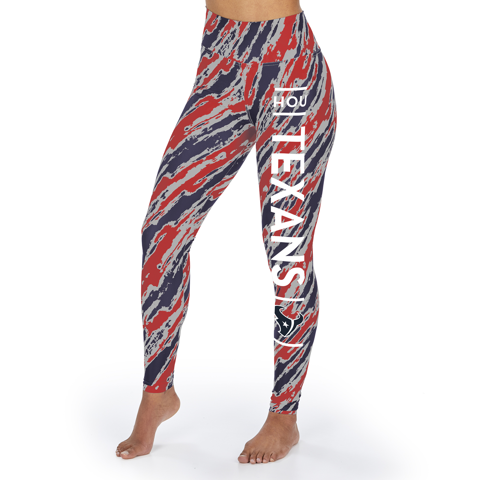 Леггинсы с диагональной полосой Zubaz NFL Womens Houston Texans
