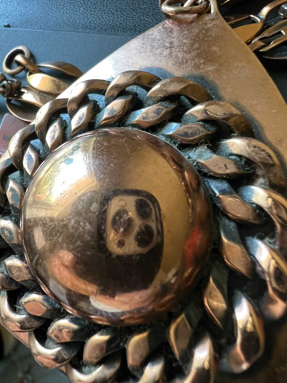 Solid Copper Vintage Triangle With Chain Necklace - image 7