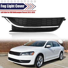 Driver Side For VW Passat 2012-2015 Front Bumper Fog Light Cover w/ Chrome Trim