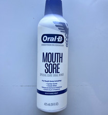 Oral B Mouth Sore Oral Rinse, Soothing Mint Flavor, 475 mL 16 fl oz 1 Pack
