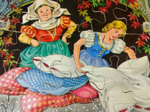 Mrs. Holle Jig saw Brothers Grimm Fairy tale Wooden vintage Puzzle - Picture 4 of 6