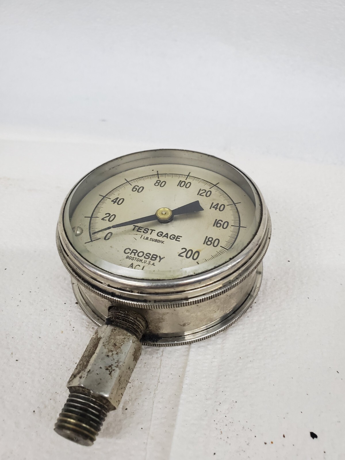 vintage Crosby test gauge brass and chrome old school gauge wall art eBay