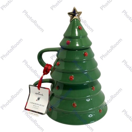 Hallmark Stacking Mug Christmas Tree Green Ceramic 10.5" New - Picture 1 of 5