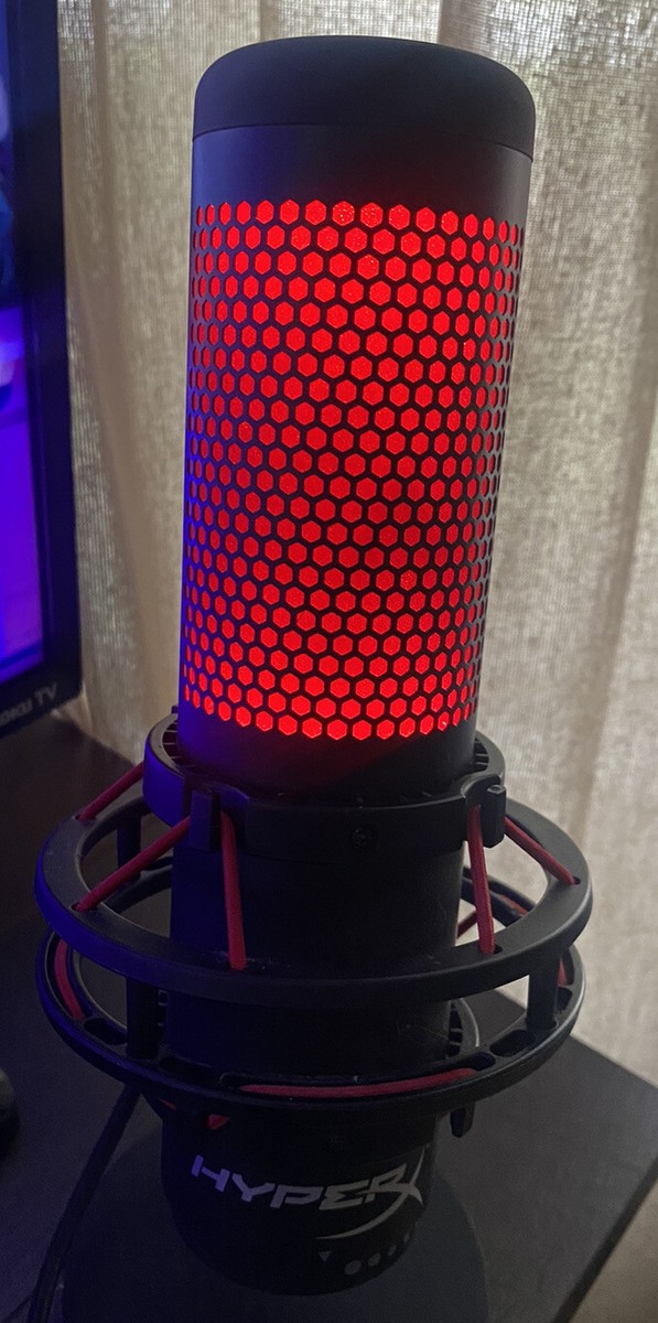 Kingston HyperX HX-MICQC-BK Black Red Quadcast USB Condenser Gaming  Microphone