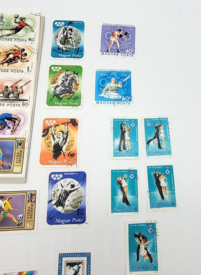 Colección de estampillas mixtas, ajedrez y más olímpicas magiares de Hungría vintage de 60 piezas Foto 2 de 4