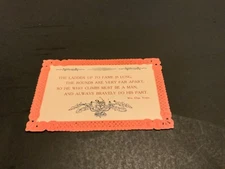 The Ladder Up To Fame ~ Wm. Chas. Yergin Poem -Embossed Border- 1910  Postcard