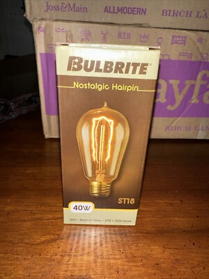 Bulbrite nostalgic thread hairpin Edison style light bulb 60W clear 