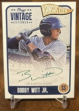 2020 Onyx Vintage Bobby Witt Jr /50 Green Ink On Card Auto RC #EABW Royals