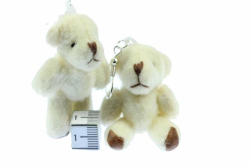 Teddy Ohrringe Miniblings Hänger Teddybär Bär Teddyohrringe Plüsch weiß - Picture 4 of 6