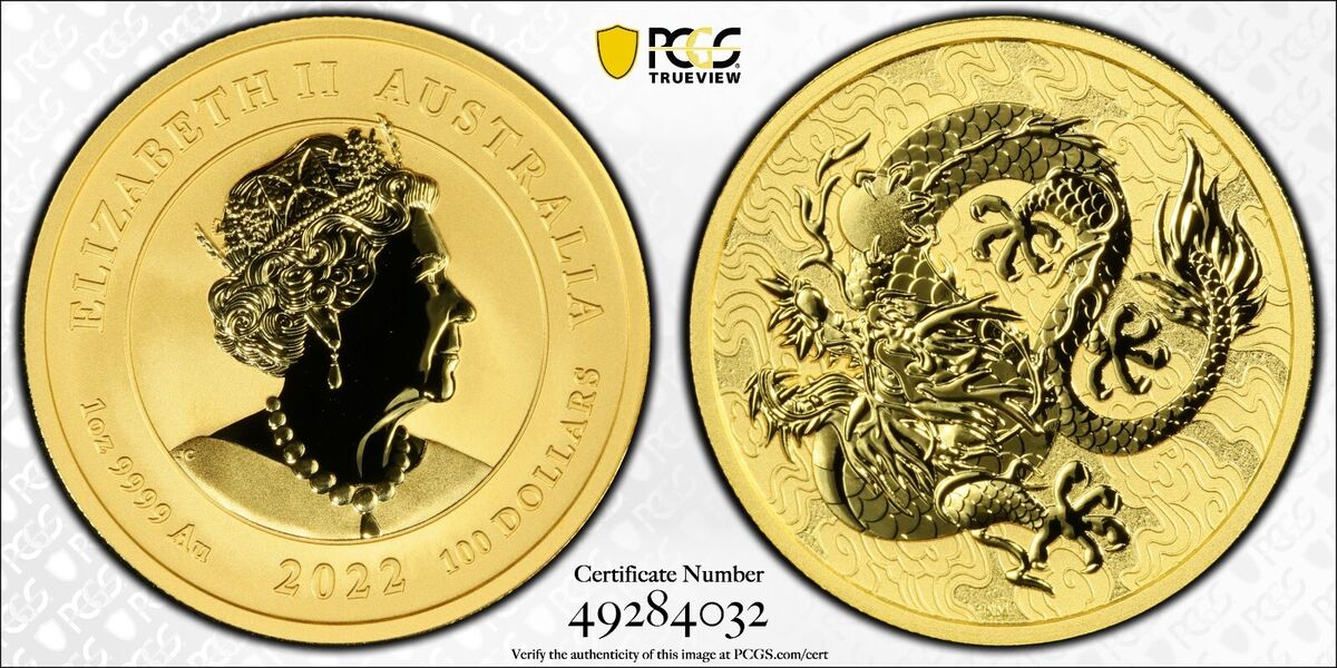 2022 P Australia Chinese Myth & Legends Dragon 1 Oz Gold 2022 P Australia Chinese Myth & Legends Dragon 1 Oz Gold