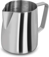 Milk Frothing Pitcher, 12 Oz Milk Frother Steamer Cup Stainless Steel Espresso C