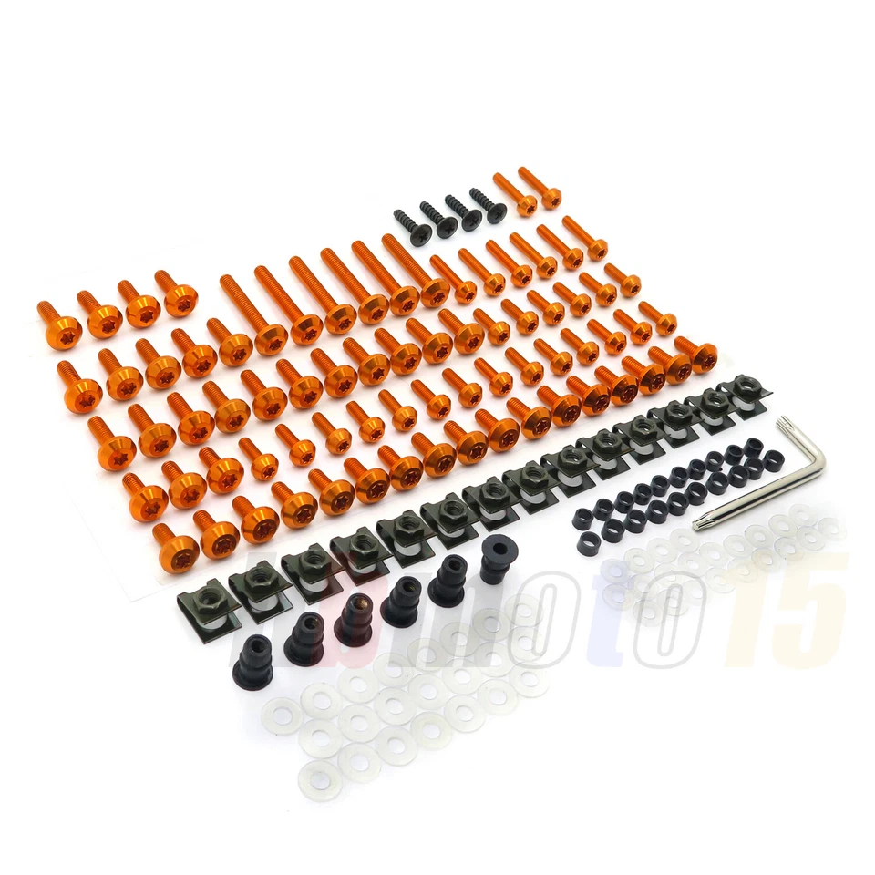 Kit de tornillos de carrocería de carenado naranja para Suzuki Honda Yamaha Aprilia Kawasaki GSX Foto 3 de 4
