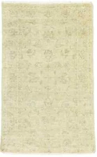 Handmade Transitional Oriental Rug Muted Beige Floral Design Decor Carpet 3X5 ft