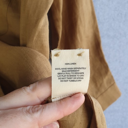 Marle Devon Shirt Womens Sz 8 Cognac 100% Flax Linen Button Up NWT RRP$230 - Picture 9 of 12