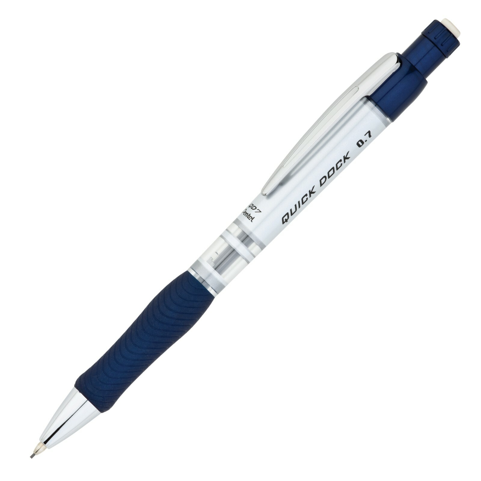 QD7E-C Pentel Quick Dock Mechanical Pencil, 0.7mm Lead, Blue, Pack of 12