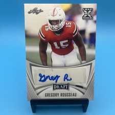 GREGORY ROUSSEAU 2021 Leaf Draft XRC Rookie Auto autograph Miami Hurricanes 🔥