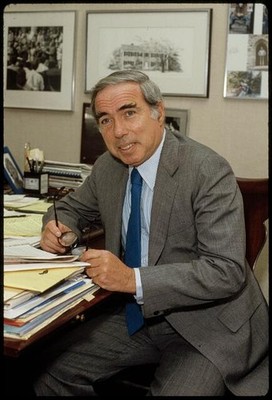 Photo:New York Felix Rohatyn 1985 office portrait desk suit