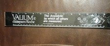 Vintage Roche Valium Black Plastic Ruler Pharmaceutical