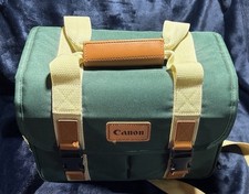 Canon Canvas Camera Bag Shoulder Bag Green Vintage FREE SHIPPING  
