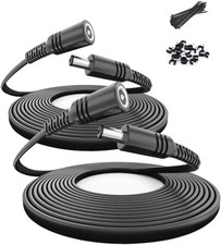Itramax 12V DC Extension Cable 20ft 2Pack,Flat 5.5mm x 2.1mm 20FT/6M, Black
