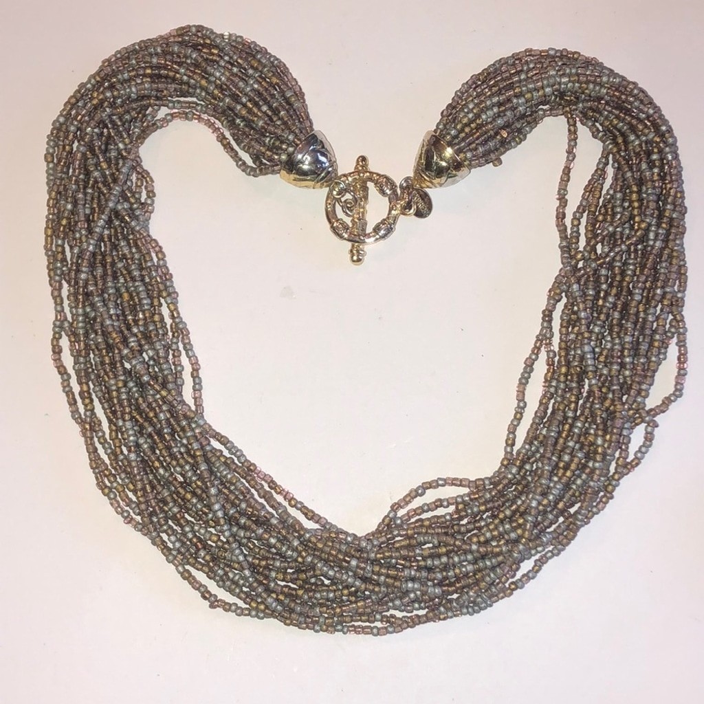 Express Metallic Neutral Tone Multi Strand Seed B… - image 1