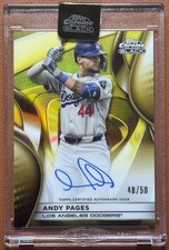 2025 Topps Chrome Black Andy Pages GOLD Refractor Auto /50 #CBA-APA Dodgers