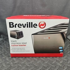Image of Breville VTT346 4 Slice Toaster Browning Control Defrost Reheat Black