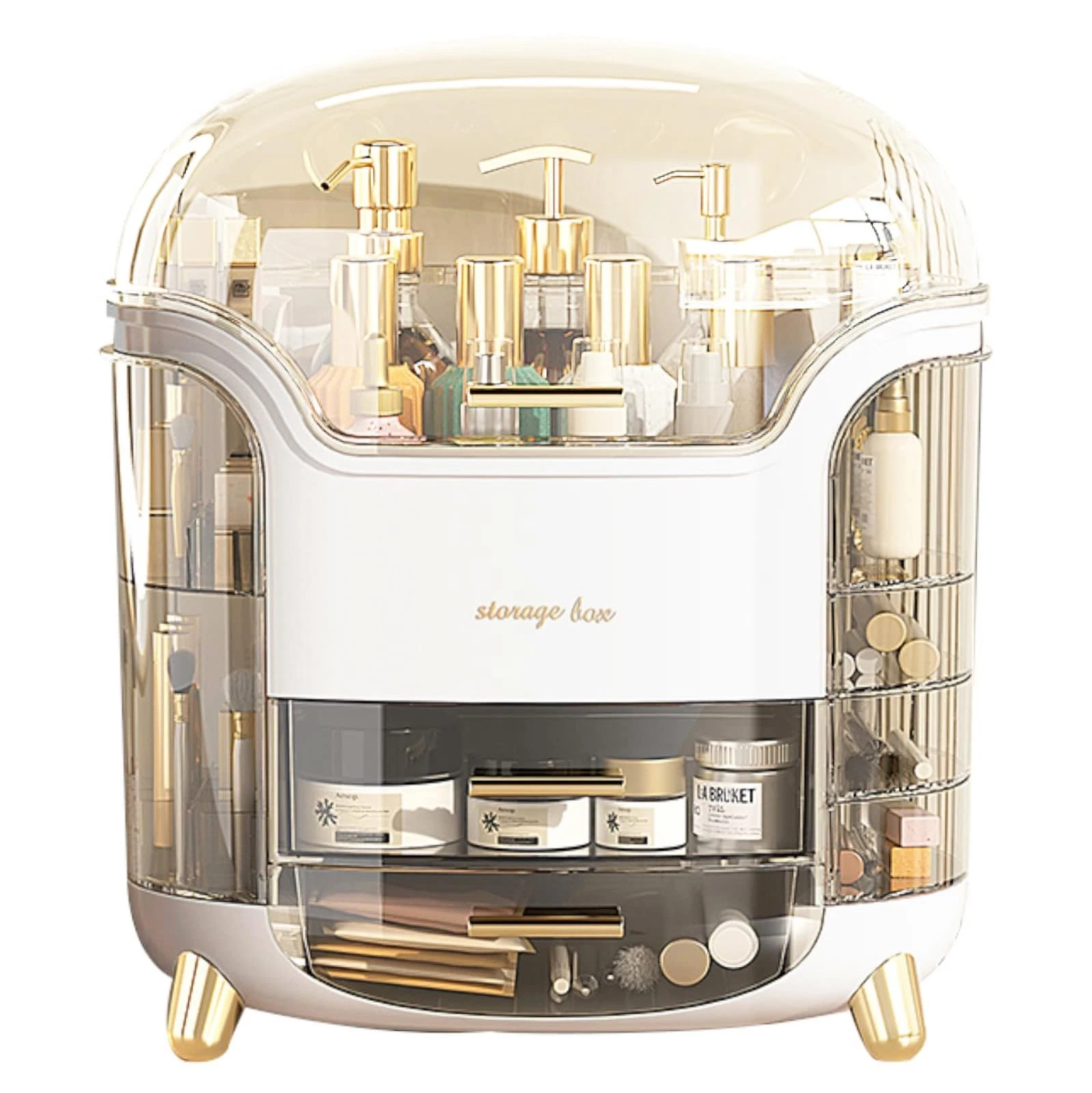 Upgrade Large Makeup Organizer Countertop Vanity White