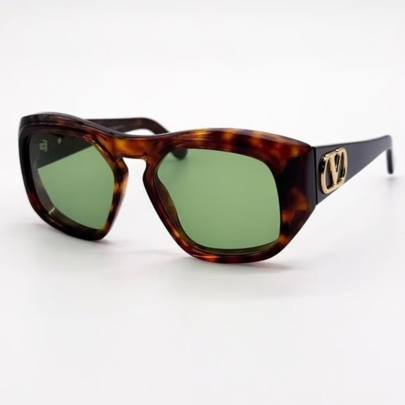  New! Valentino VLS 179B, Tortoise Shell Sunglasses with Green Lenses, Authentic thumbnail 5