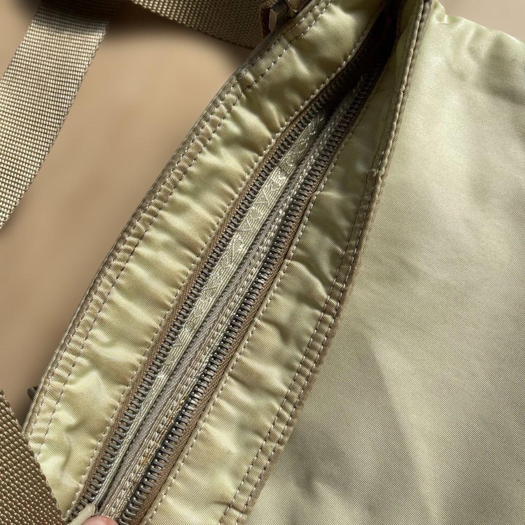PRADA Python Nylon Shoulder Bag Beige Used Adjust… - image 11