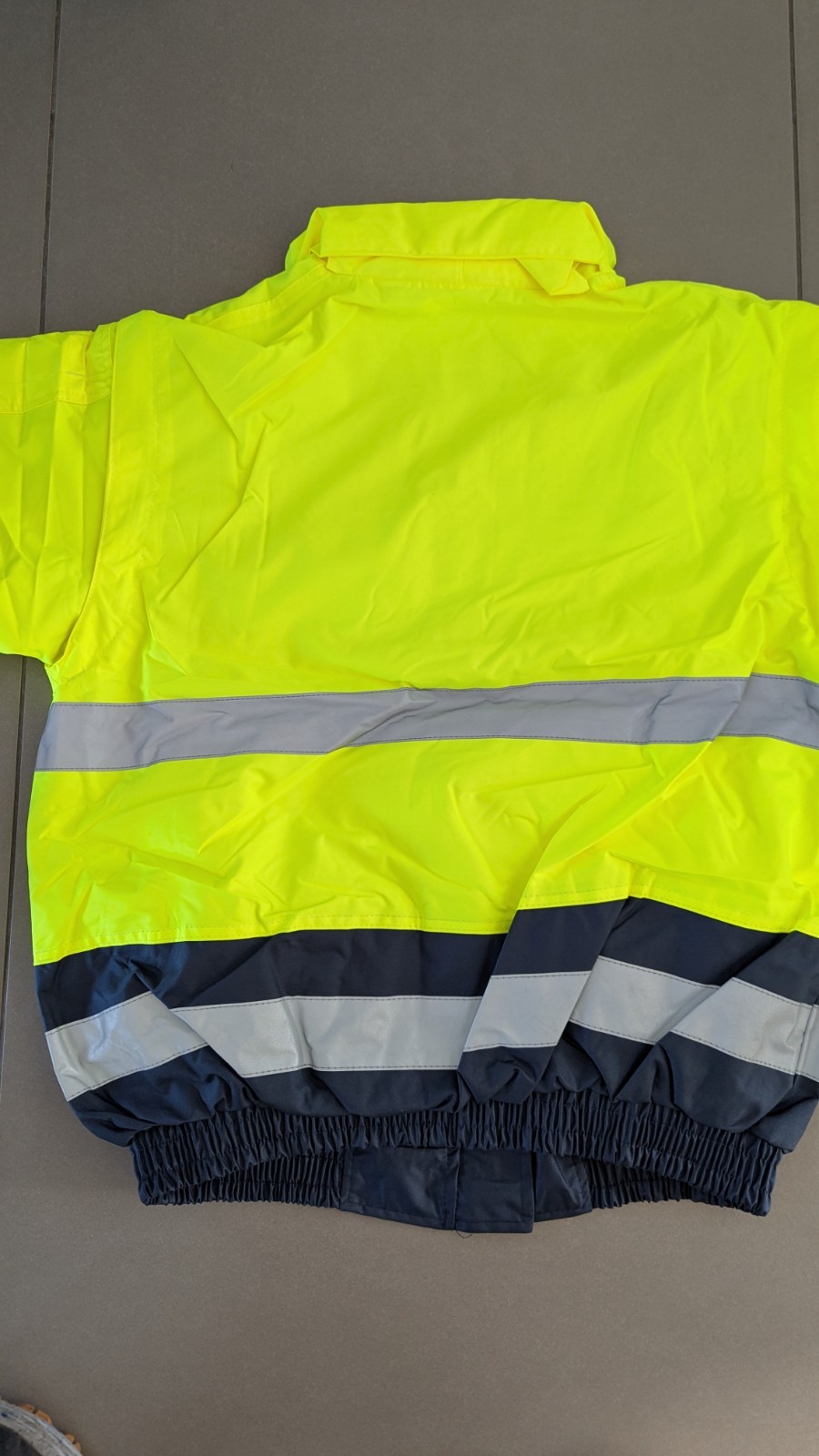 B-Seen Hi Vis Waterproof Bomber Jacket SY/NAV – Size Large – EN20471 image 7