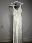 VTG Y2K Victorias Secret Size Small Satin Silky Maxi Gown Bridal Negligee Ivory