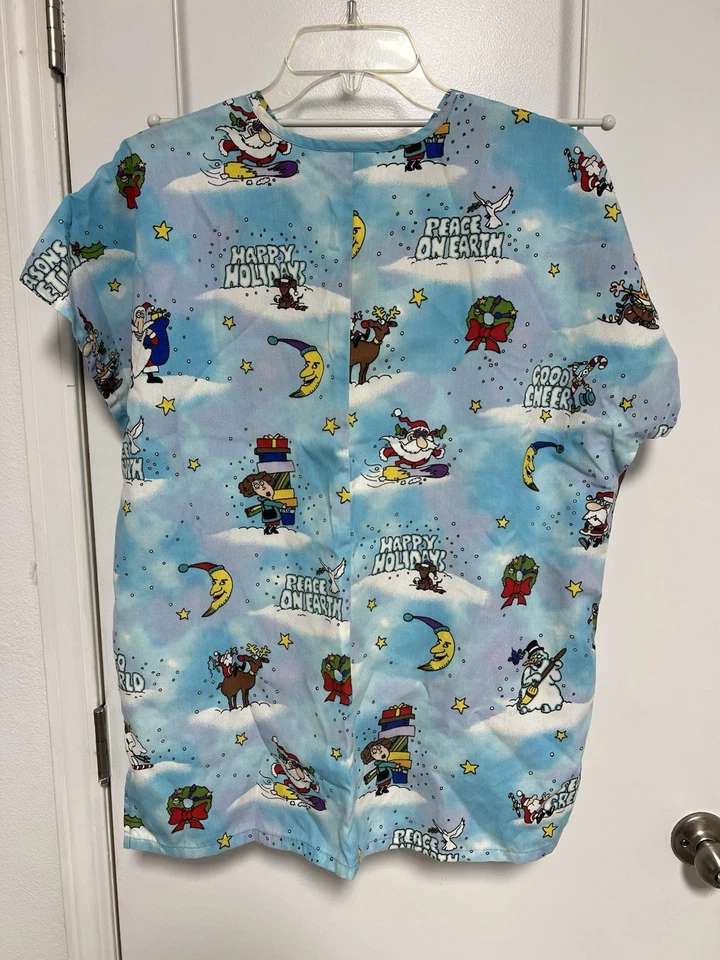 Винтажные рождественские тематические скрабы женские размер средний - Изображение 2 из 4