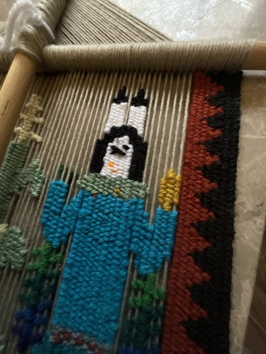 Handmade Navajo Native American Yarn Mandala Gods Eye Man Woman Saguaro Cactus - Picture 8 of 12