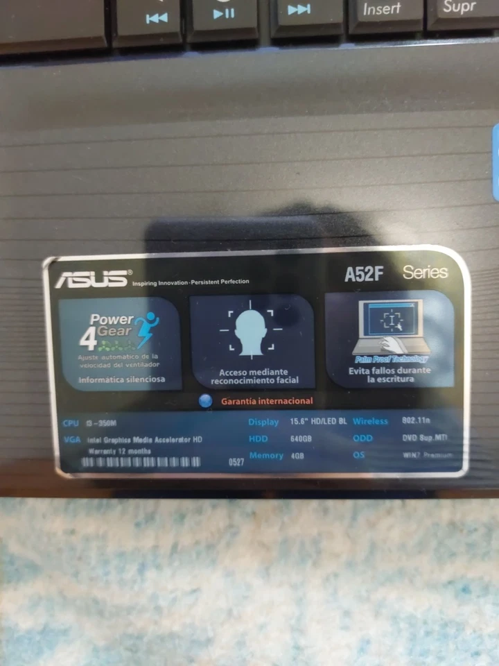 ordenador portatil Intel Core I3/4GB RAM/640HDD/DVD - Imagen 2 de 4