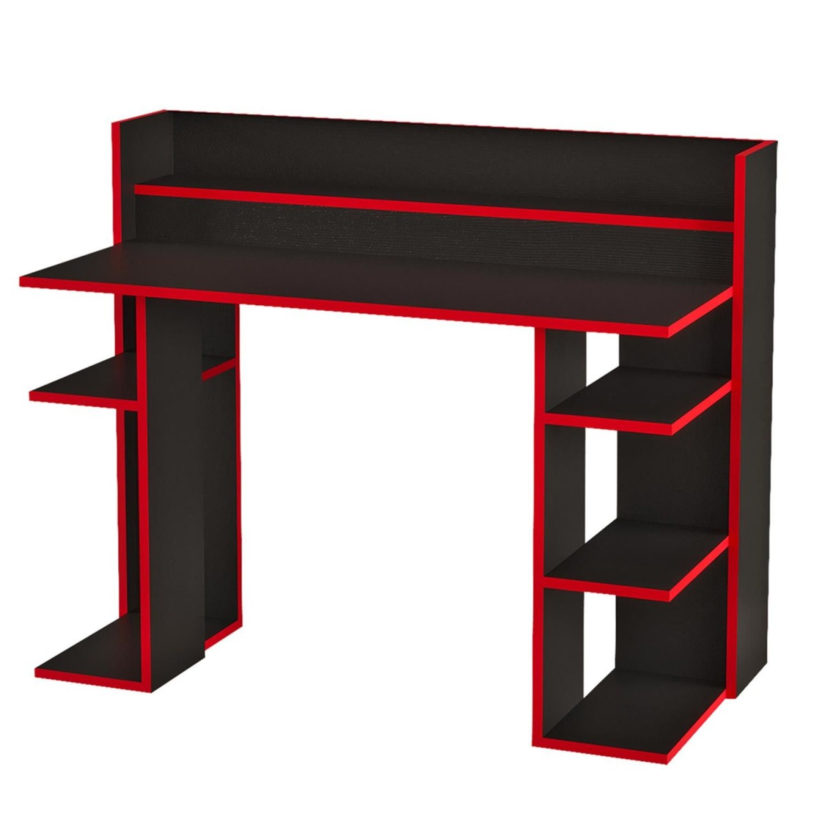 Bureau de gaming Kentin rouge et noir 124cm idéal pour chambre d'ado