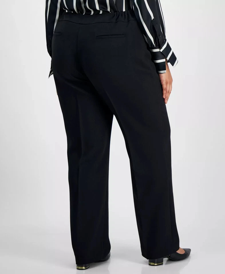 Calça Kasper feminina plus size 16W tamanho cintura alta perna reta - Imagem 2 de 4