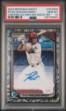 2024 Bowman Draft Ryan Waldschmidt 1st Sunflower Seeds Snack Pack Auto /5 PSA 10