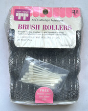 Vtg TIP-TOP 6 Jumbo Bouffant Hair Rollers NOS 1960's in package Featherlight