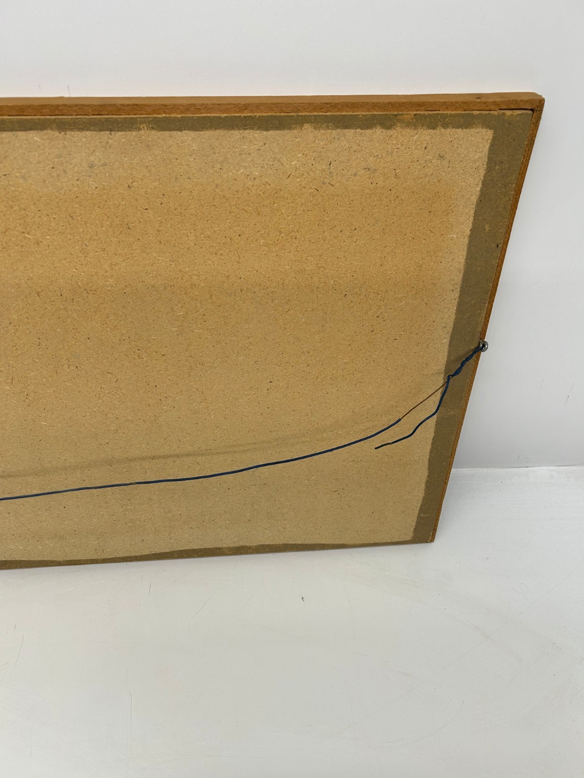 Vtg Inlay Inlaid Wood Marquetry Wall Art Town City Bridge Framed 30" x 18.25"