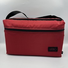Vintage LEBO Cassette Tape Carrying Case Holds 30 Tapes Storage Red w/ Strap