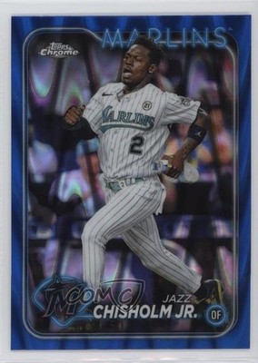 2024 Topps Chrome Blue RayWave Refractor /150 Jazz Chisholm Jr #70 05k6