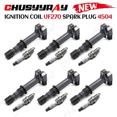 6pc spark plugs and ignition coil packs UF270 for 2002-2008 Jeep Liberty 3.7L V6