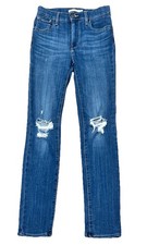 LEVI'S 724 High Rise Straight Jeans Women's 26x32 Medium Blue Distressed Stretch