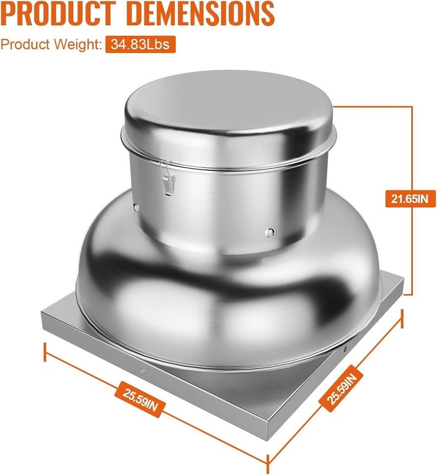 Ventilador de escape de techo 1400 CFM Upblast para ventilación de fábrica de cocina de restaurante Foto 2 de 4
